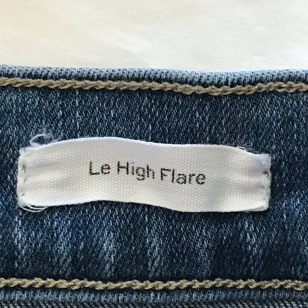 Frame Le High Flare Jeans Women 27 Blue Mid Rise Distressed Medium Wash Stretch - Picture 4 of 15